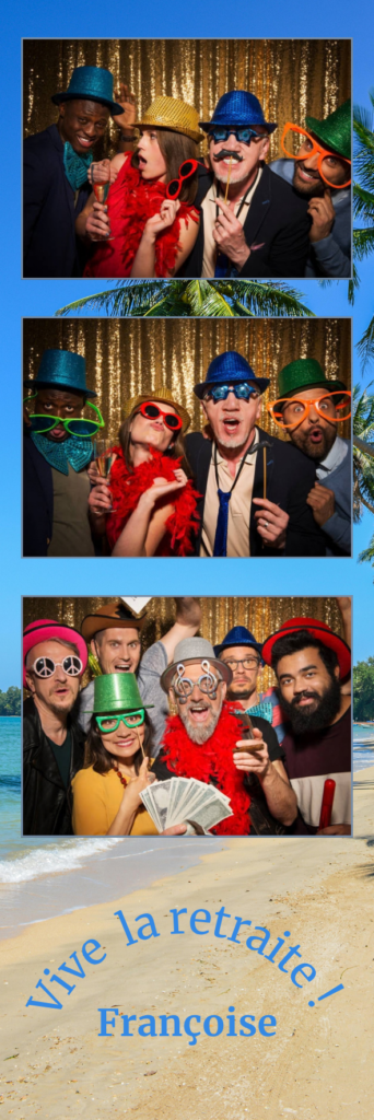 Bandelette photobooth, pot de départ en retraite
