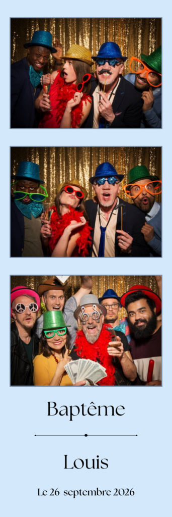 Bandelette photobooth, baptême de Louis